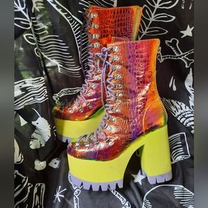 Current Mood Iridescent Platform Boots